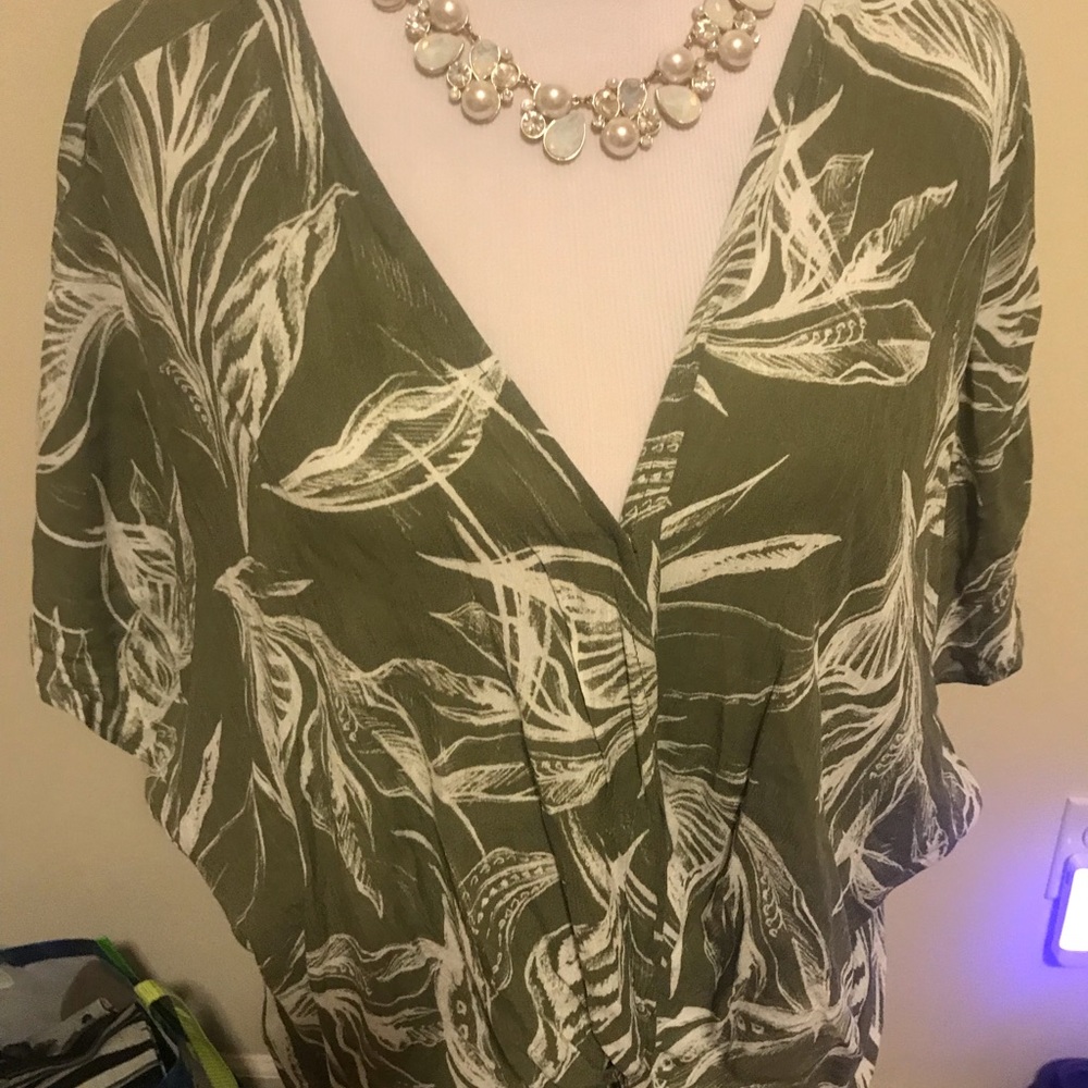 Printed open blouse